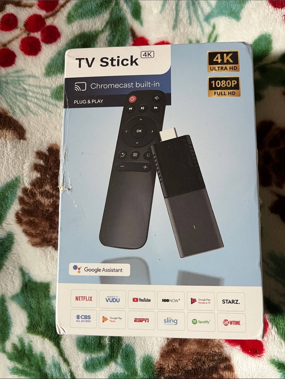 Google Black TV Stick 4K Chromecast Built-In